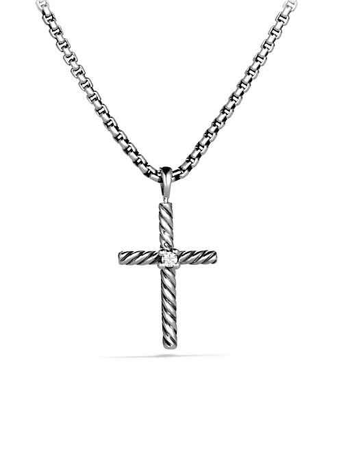 David Yurman - Cable Classics Cross with Diamond on Chain