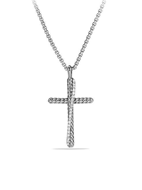 David Yurman - Crossover Cross Necklace with Diamonds