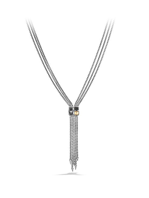 David Yurman - Confetti Drop Necklace with Hematine, Black Diamonds and Gold