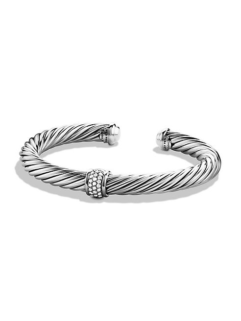 David Yurman - Cable Classics Bracelet with Diamonds and White Gold