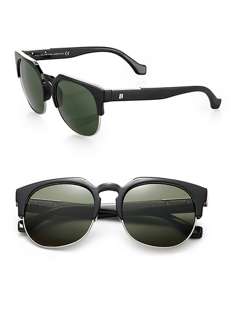 Balenciaga - 54MM Metal/Acetate Round Sunglasses