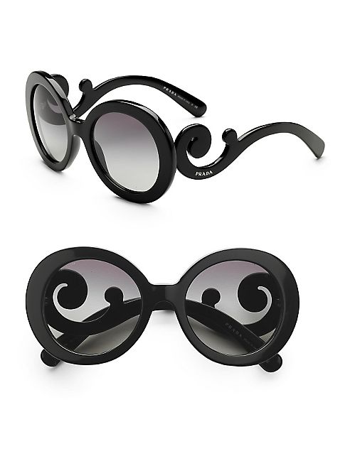 Prada - Oversized Baroque Round Sunglasses