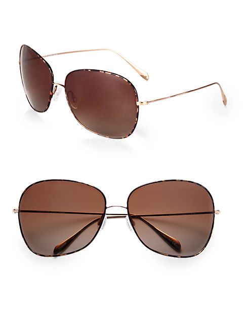 Oliver Peoples - Elsie 64MM Oversized Round Sunglasses/Dark Tortoise