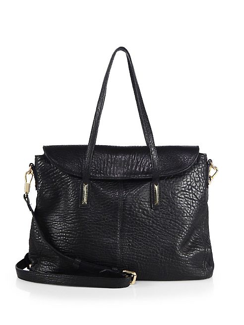 Elizabeth and James - Pyramid Pebbled-Leather Satchel