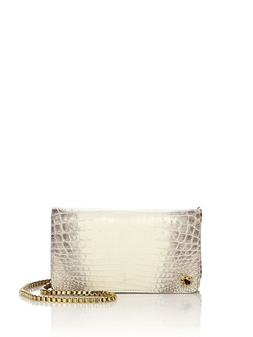 Ethan K - Rapunzel Crocodile Clutch/Goldtone