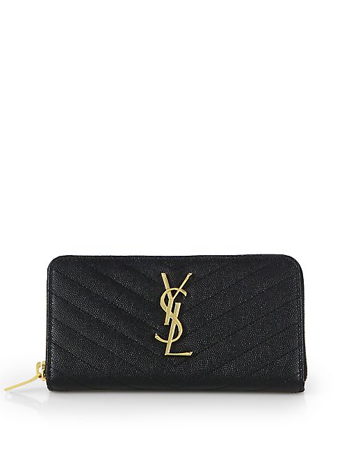 Saint Laurent - Monogram Leather Zip Continental Wallet