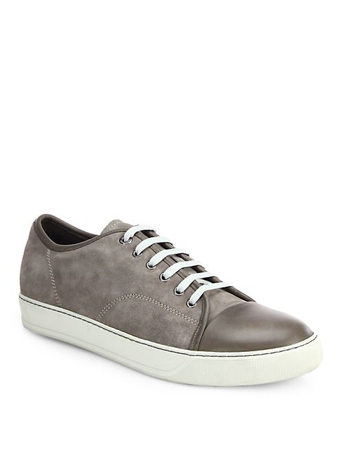 Lanvin - Suede & Leather Low-Top Sneakers