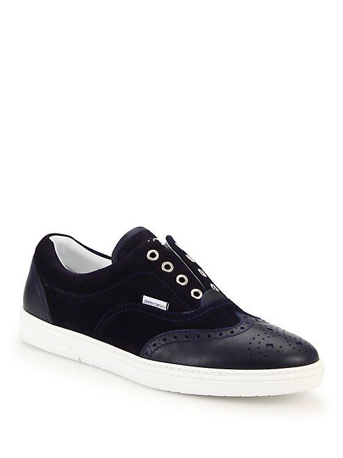 Jimmy Choo - Brian Leather Slip-On Sneakers