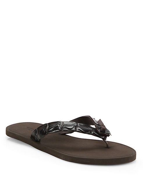 Bottega Veneta - Crocodile Thong Sandals