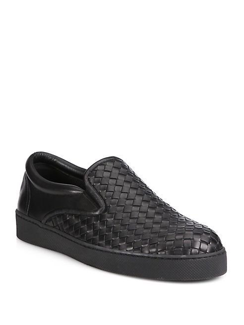 Bottega Veneta - Dodger Intrecciato Leather Slip-On Sneakers