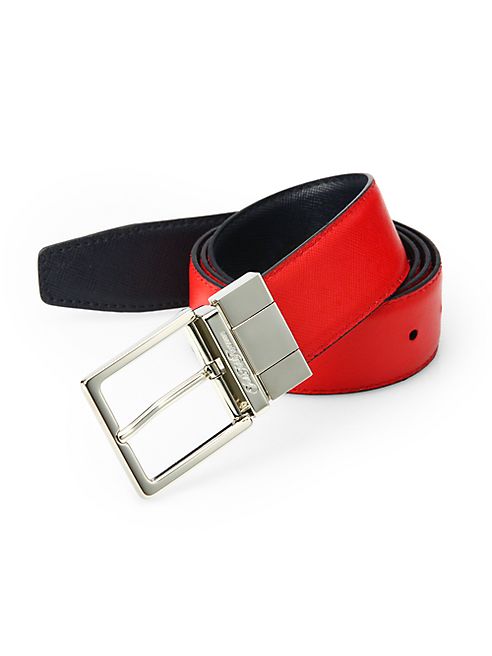 Saks Fifth Avenue Collection - Two-Toned Reversible Saffiano Leather Belt