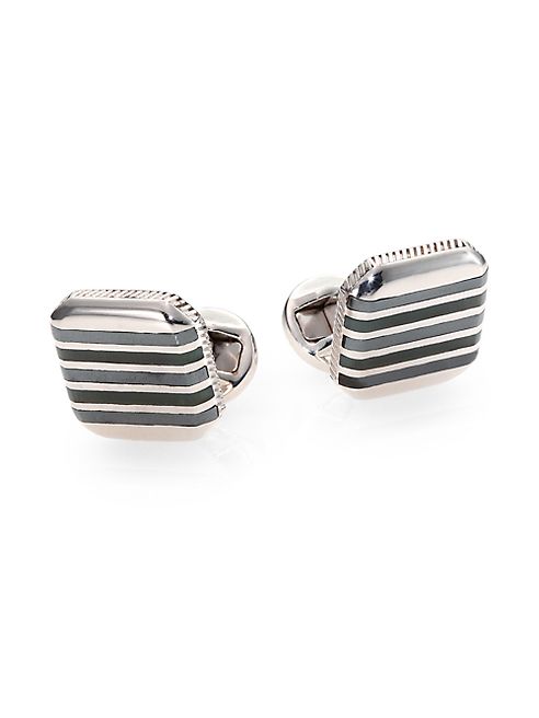 Saks Fifth Avenue Collection - Semi-Precious Striped Tigers Eye Cuff Links