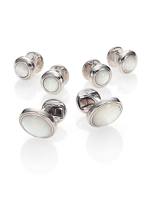 Saks Fifth Avenue Collection - Mother of Pearl Stud & Cuff Link Set