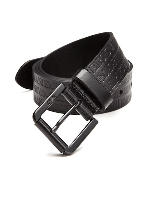 Emporio Armani - Stamped Logo Leather Belt