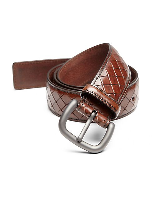 Bottega Veneta - Intreccio Scolpito Woven Leather Belt