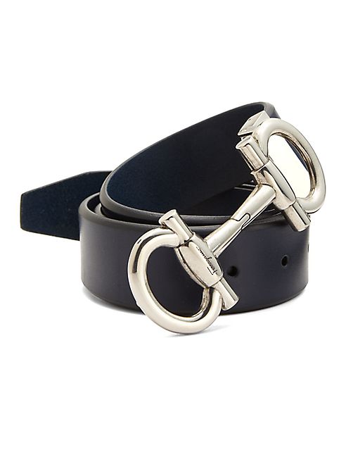 Salvatore Ferragamo - Double Gancini Leather Belt