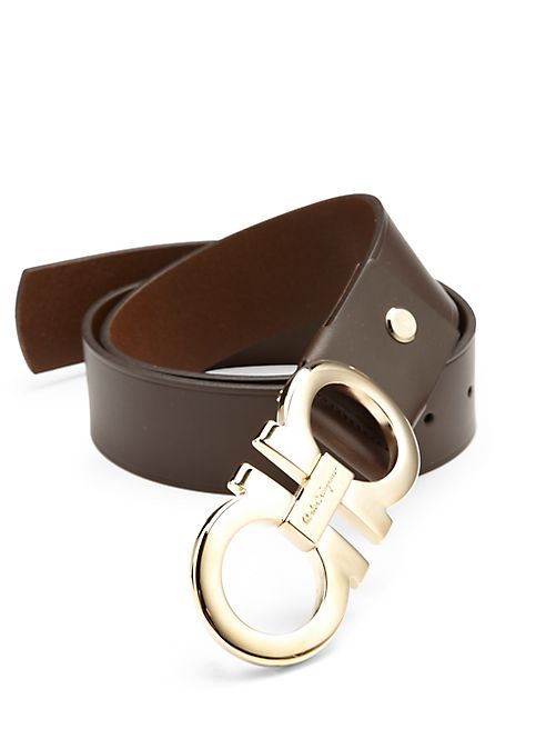 Salvatore Ferragamo - Double Gancini Adjustable Leather Belt