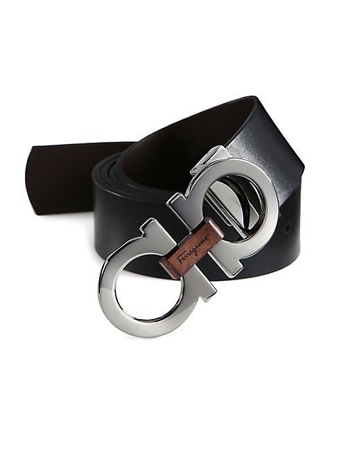 Salvatore Ferragamo - Double Gancini Reversible Leather Belt