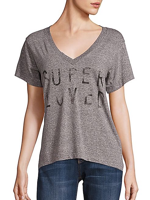 Current/Elliott - 'Super Loved' Printed OVersized Cotton Tee