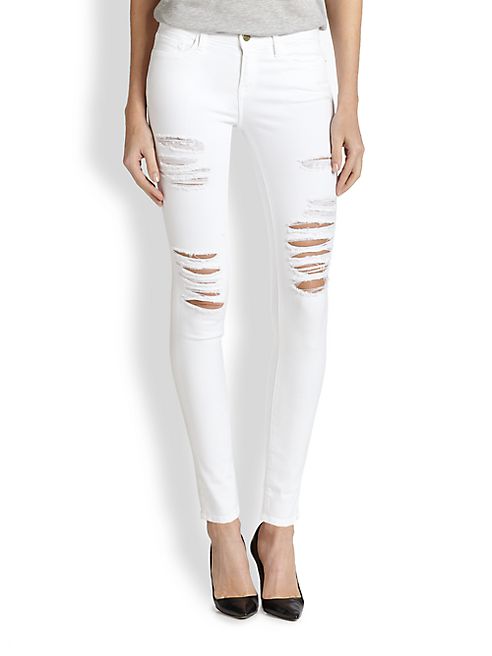 FRAME - Le Color Distressed Skinny Jeans