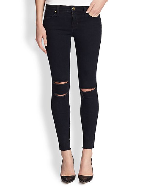 J BRAND - Photo Ready Distressed Ankle Skinny Jeans/Blue Mercy