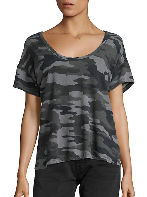 Current/Elliott - The Crew Neck Camouflage-Print Cotton Tee