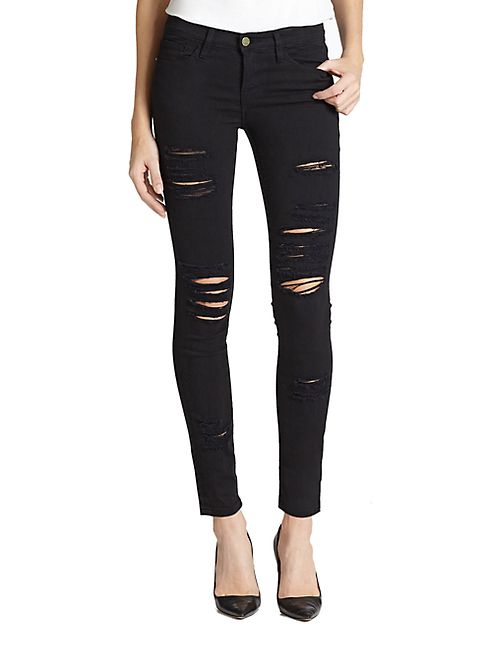 FRAME - Le Color Distressed Skinny Jeans