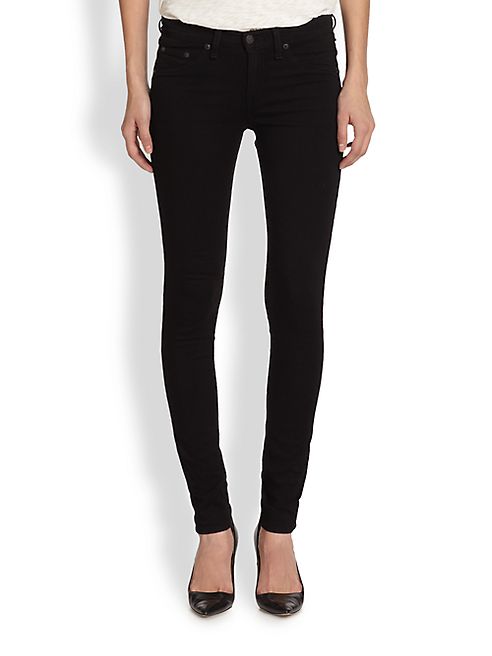 rag & bone/JEAN - The Mid-Rise Leggings/Black Plush