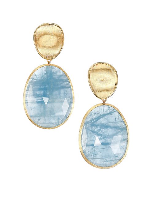 Marco Bicego - Lunaria Aquamarine & 18K Yellow Gold Large Drop Earrings