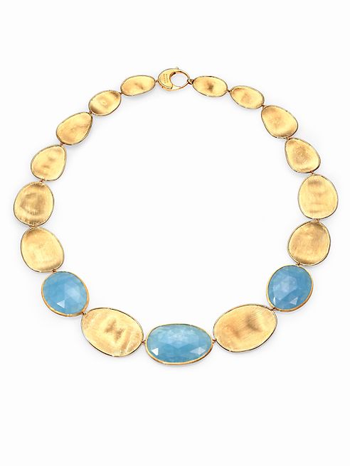 Marco Bicego - Lunaria Aquamarine & 18K Yellow Gold Medium Collar Necklace