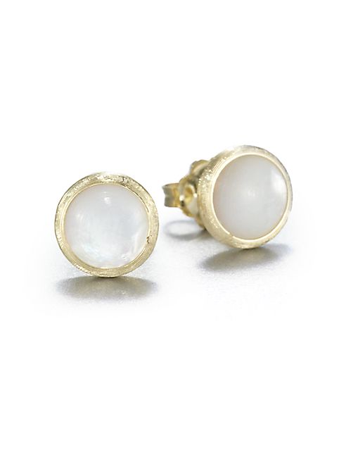 Marco Bicego - Jaipur Resort Mother-Of-Pearl & 18K Yellow Gold Stud Earrings