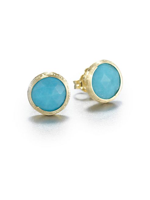 Marco Bicego - Jaipur Resort Turquoise & 18K Yellow Gold Stud Earrings