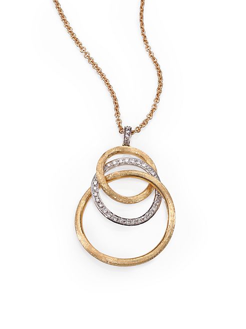 Marco Bicego - Jaipur Link Diamond, 18K Yellow & White Gold Graduated Pendant Necklace