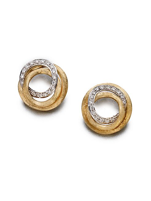 Marco Bicego - Jaipur Link Diamond & 18K Yellow Gold Stud Earrings