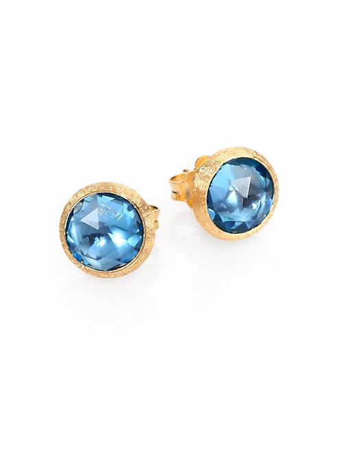 Marco Bicego - Jaipur Blue Topaz & 18K Yellow Gold Stud Earrings