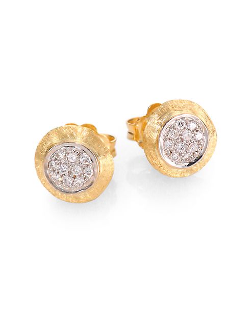 Marco Bicego - Delicati Diamond, 18K Yellow & White Gold Stud Earrings