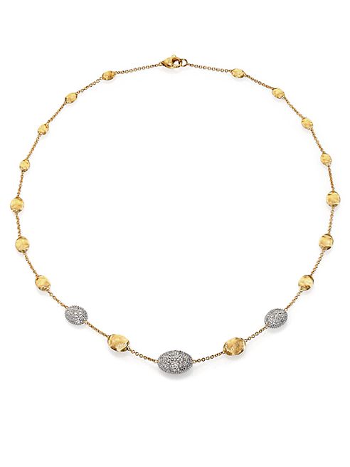 Marco Bicego - Siviglia Diamond, 18K White & Yellow Gold Station Necklace