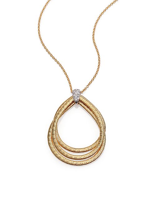 Marco Bicego - Cairo Diamond & 18K Yellow Gold Triple Teardrop Necklace