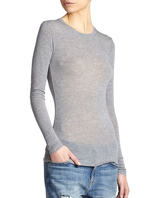 BCBGMAXAZRIA - Agda Sheer Long-Sleeve Tee