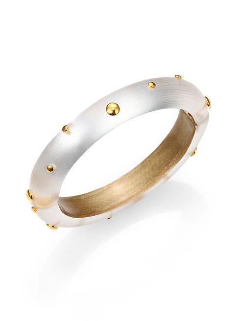 Alexis Bittar - Studded Lucite Bangle Bracelet/Silver