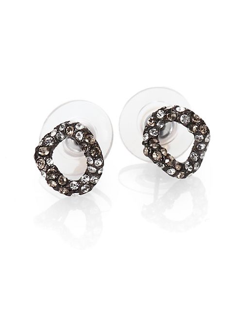 Alexis Bittar - Elements Jardin De Papillon Crystal Link Stud Earrings/Gunmetal