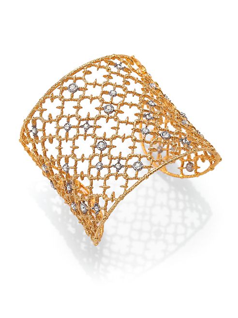 Alexis Bittar - Elements Gilded Muse Crystal Studded Lace Cuff Bracelet