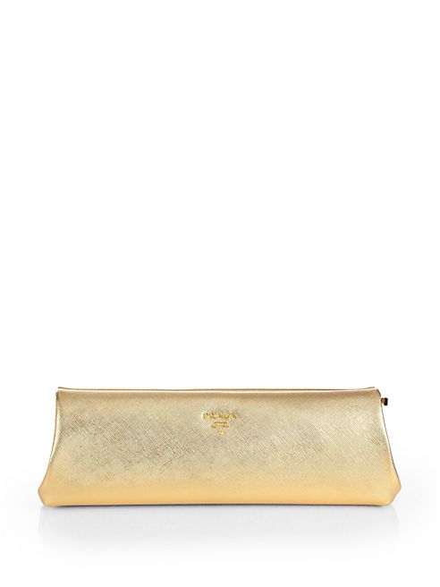 Prada - Saffiano Metallic Lux Frame Clutch