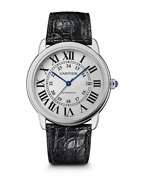 Cartier - Ronde Solo Extra-Large Stainless Steel & Alligator Automatic Strap Watch