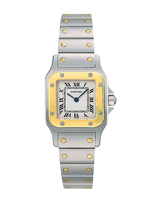 Cartier - Santos de Cartier Galbée Small Stainless Steel & 18K Yellow Gold Bracelet Watch