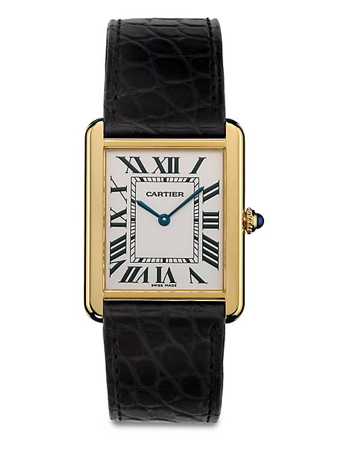 Cartier - Tank Solo Large 18K Yellow Gold & Alligator Strap Watch