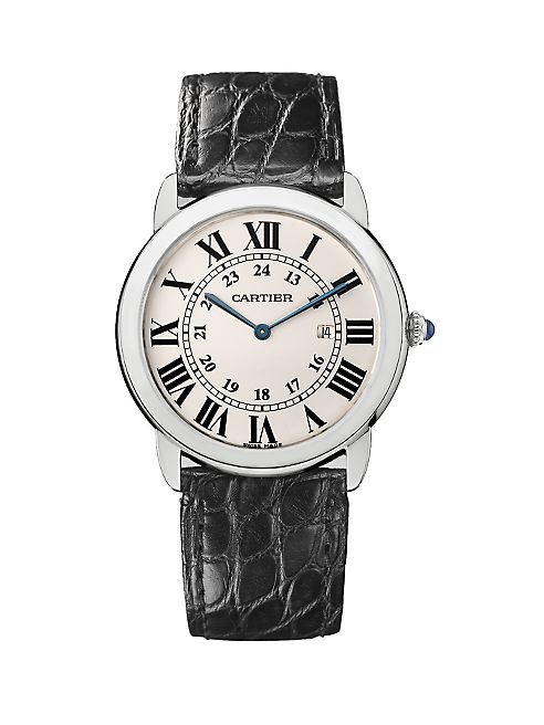 Cartier - Ronde Solo Large Stainless Steel & Alligator Strap Watch