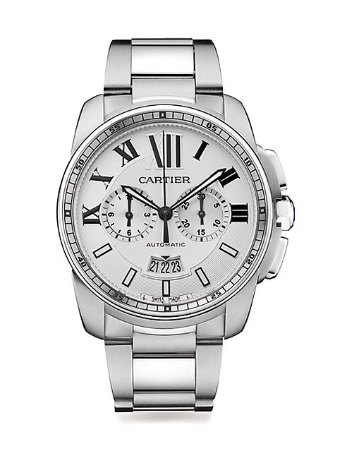 Cartier - Calibre de Cartier Extra-Large Stainless Steel Chronograph Bracelet Watch