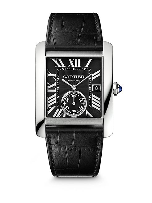 Cartier - Tank MC Automatic Stainless Steel & Alligator Strap Watch/Black