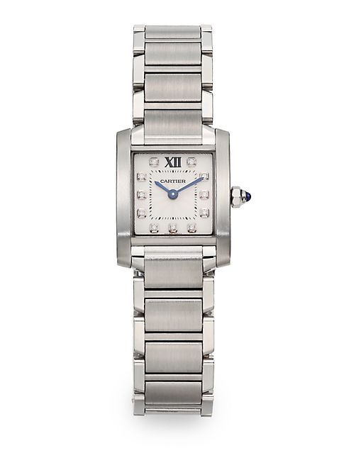 Cartier - Tank Francaise Small Diamond & Stainless Steel Bracelet Watch